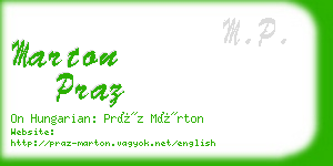 marton praz business card